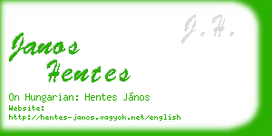 janos hentes business card